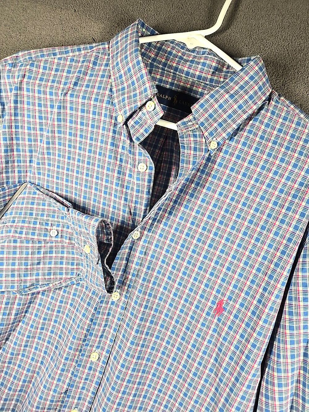Polo Ralph Lauren Men's Shirt LT Tall Multi Plaid Classic Fit Button Up